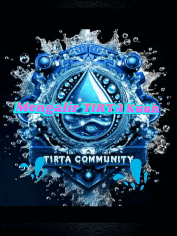 a logo for tirta community is surrounded by water