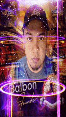 a picture of a man with the name balbon written on it