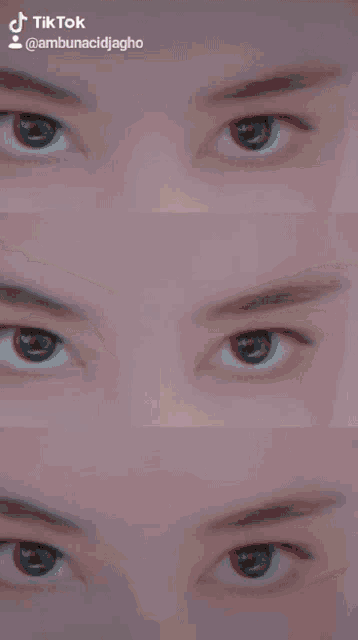 a close up of a person 's eyes with a tiktok logo on the bottom