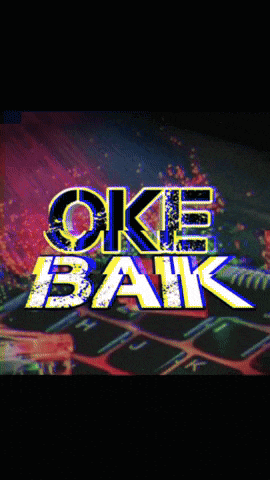 a sign that says oke bak in yellow and black