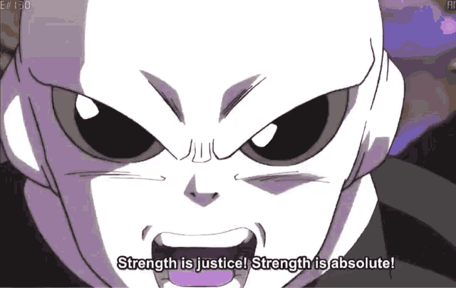 a cartoon character says strength is justice