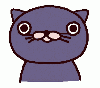 a cartoon drawing of a cat with a mustache and big eyes