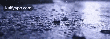 a close up of a drop of water falling into a puddle