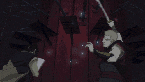 a person is holding a sword with the word limit on the bottom