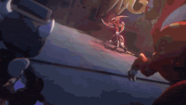 a blurry picture of a person with a sword in their hand