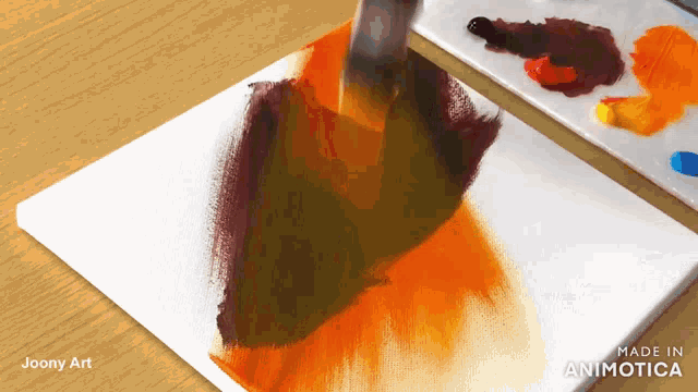 a painting is being made by joony art and made in animatica
