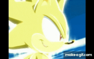 a close up of a sonic the hedgehog 's face with a blue sky in the background