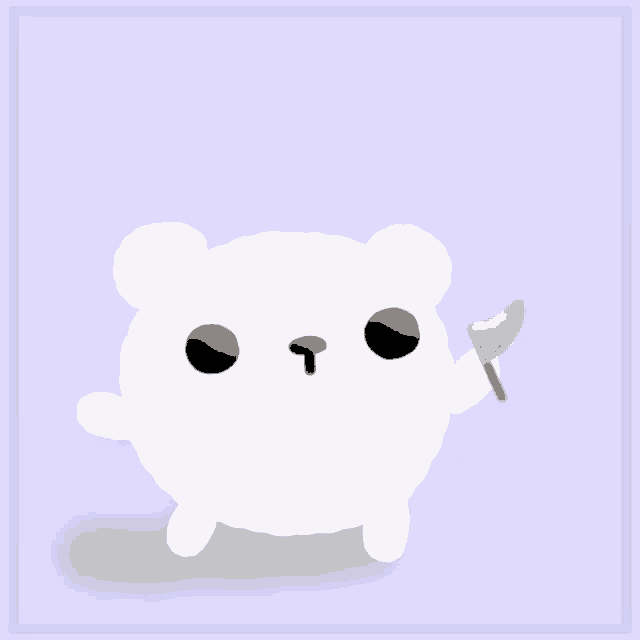 a polar bear holding a banana and a speech bubble saying go