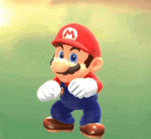 a cartoon of mario wearing a red hat with a m on it .