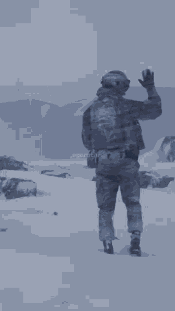 a soldier wearing a helmet and goggles with operator written on the bottom right
