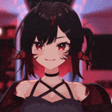 a girl with a choker around her neck is smiling