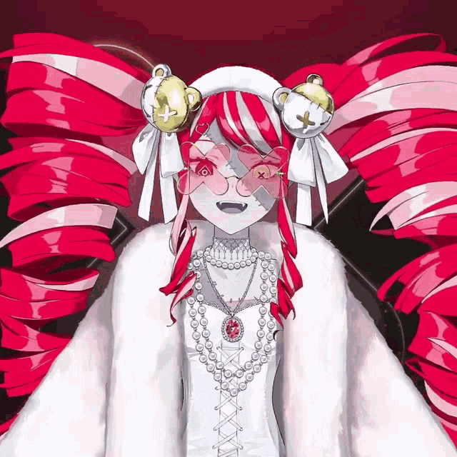 a girl with red hair is wearing a white fur coat