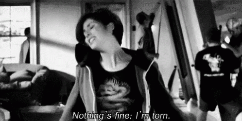 Nothing'S Fine: I'M Torn. GIF - Torn Im Torn Nothings Fine GIFs