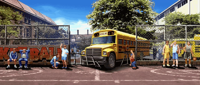 a yellow school bus with the number 24 on the front