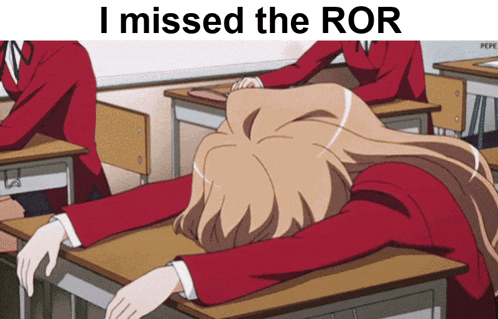 a girl laying on a desk in a classroom with the words i missed the ror