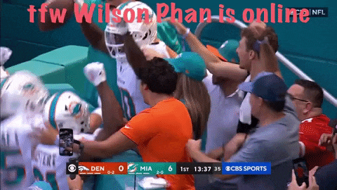 a football game is being played on cbs sports and wilson phan is online