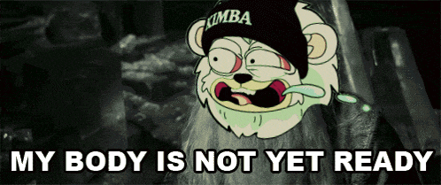 a cartoon bear wearing a beanie that says umba