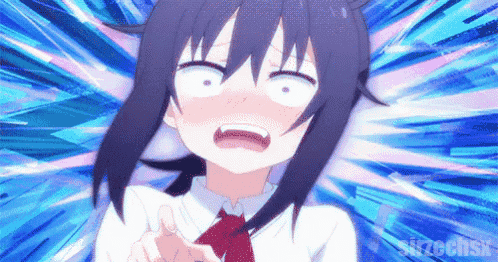 a girl in a school uniform is making a funny face