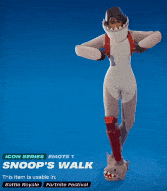 a video game character named snoop 's walk is wearing a shark costume