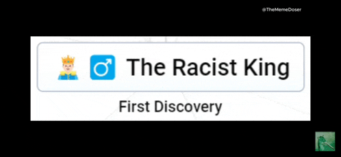 a sign that says the racist king on it