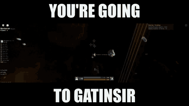 a screenshot of a video game with the words " you 're going to gatinsir "