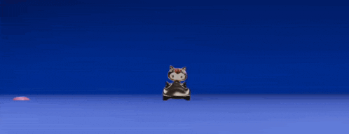 a 3d rendering of a cat with the words good morning behind it