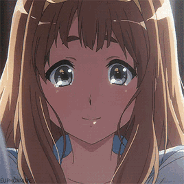 a close up of a girl 's face with euphonime written on the bottom right