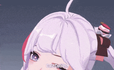a close up of a girl 's face with a caption that says cafe cuti3s