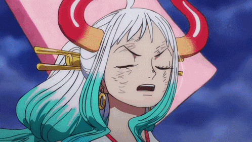 a cartoon of a girl with horns and green hair