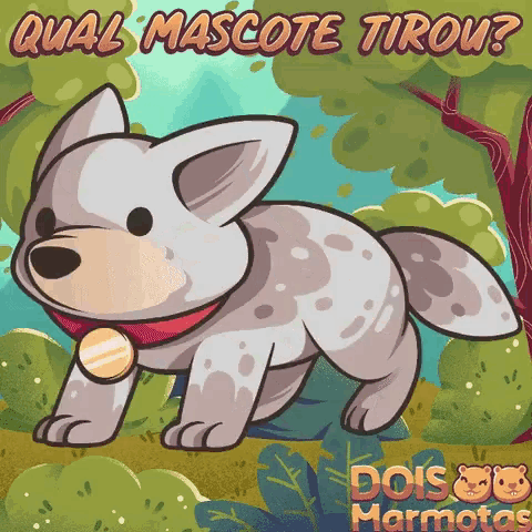 a cartoon drawing of a dog with the words qual mascote tirou written above it