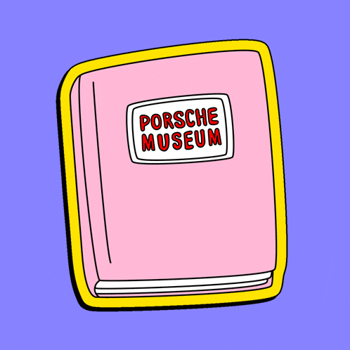 a cartoon drawing of a red car inside of a book