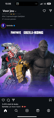 a screenshot of a game called fortnite godzilla kong