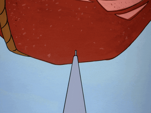 a drawing of a person 's face with a needle sticking out