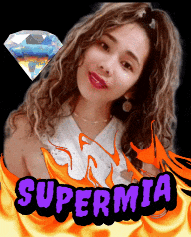a picture of a woman with the name supermia written on it