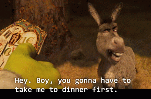 Shrek Donkey GIF - Shrek Donkey Take Me Out To Dinner First GIFs