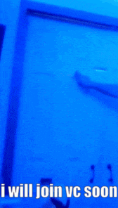 a blue background with the words " i will join vc soon " on it