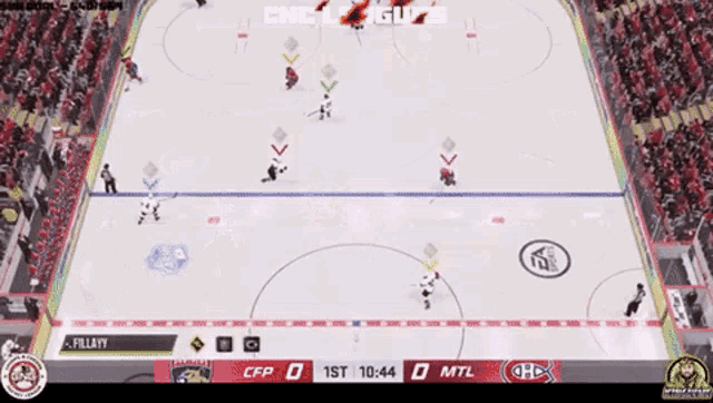 a hockey game is being played between the cfc and mtl teams