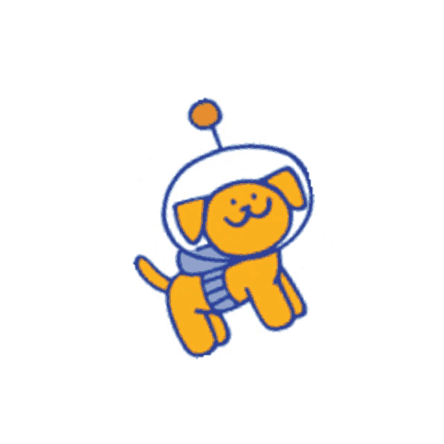 a cartoon of a dog wearing a space helmet .