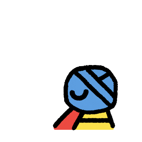 a cartoon drawing of a person with a bandage on their head