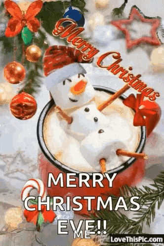 a christmas card with a snowman made out of marshmallows
