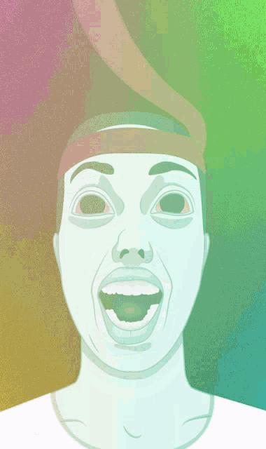 a cartoon drawing of a man with his mouth open