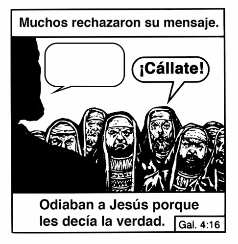 a black and white drawing of a group of men with a speech bubble saying callate