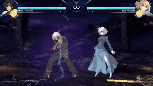 a video game is being played with two characters named kojima kishima and red archeo