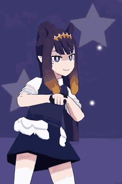 a cartoon girl with a crown on her head