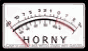 a white gauge with the word horny written on it .