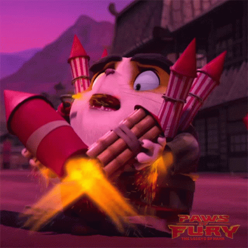 Launching Fireworks Chuck GIF - Launching Fireworks Chuck Paws Of Fury The Legend Of Hank GIFs