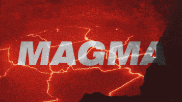 the word magma is written in white on a red background