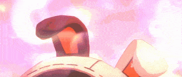 a close up of a cartoon character 's ears with a cross on them .