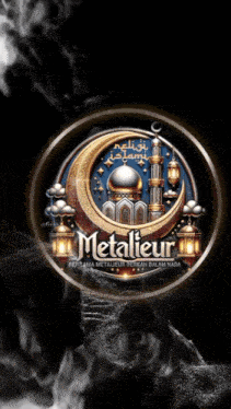 a metalieur logo with a crescent moon and a mosque in the center