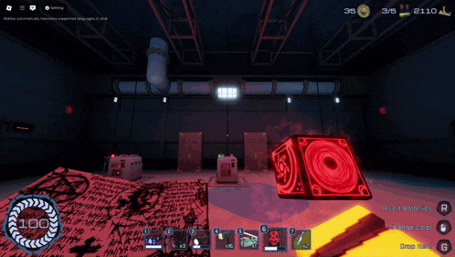 a screenshot of a video game with the number 100 on the bottom left